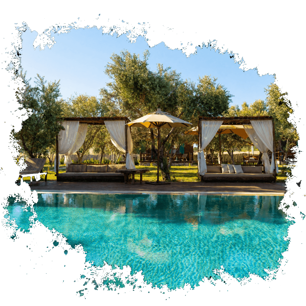 Toscana Garden — bahçede kahvaltı ve havuz